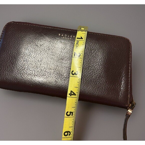 Radley London Leather Whitley Calf Hair Zip Around Wallet Maroon Country Western - Picture 4 of 7